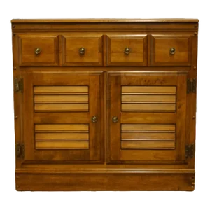 Heywood Wakefield Solid Hard Rock Maple Colonial Style 32" Shutter Door Wall Cabinet 011-00