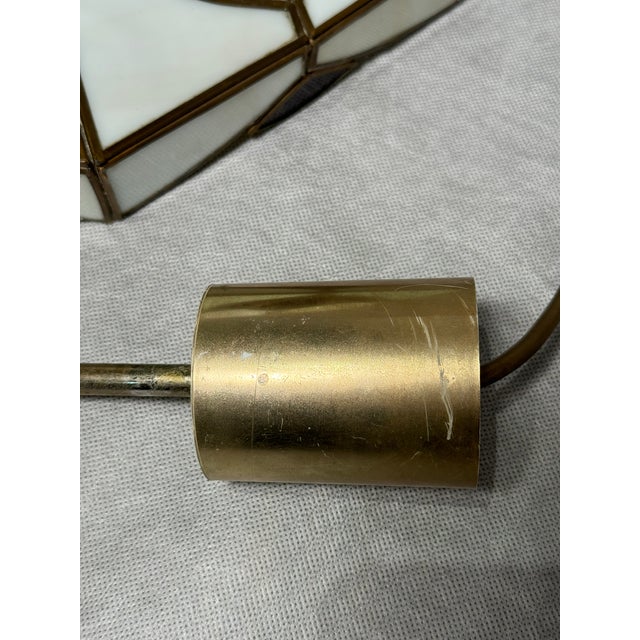 1970s Stained Glass Pendant Lamp with Leaf Motif, 1970s For Sale - Image 5 of 10