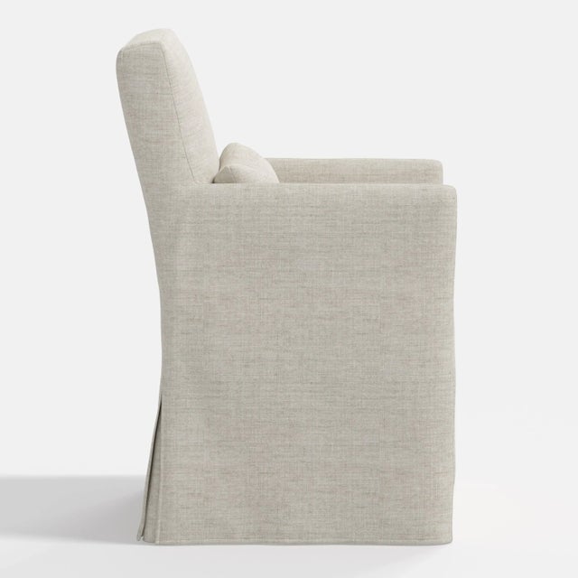Not Yet Made - Made To Order Stoffer Home x Cloth & Company Lindy Slipcover Dining Arm Chair in Relaxed Linen Zinc For Sale - Image 5 of 7