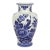 Vintage Delft Blue and White Floral Vase Holland For Sale