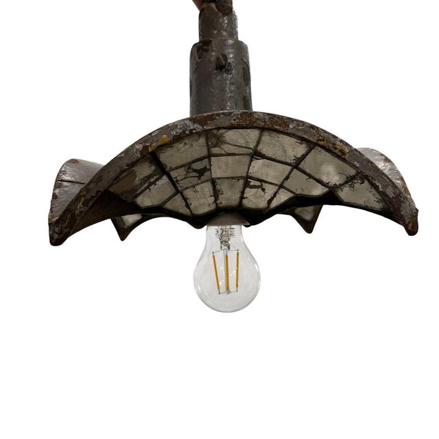 Vintage Industrial Mirrored Pendant Light by Esla, 1920s For Sale - Image 9 of 14