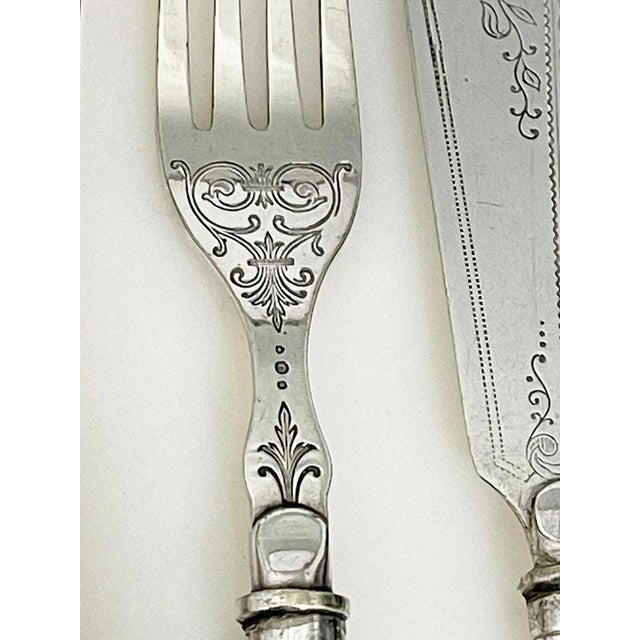 Fish Cutlery Set attributed to Wmf, Germany, 1890s, Set of 24 For Sale - Image 4 of 7