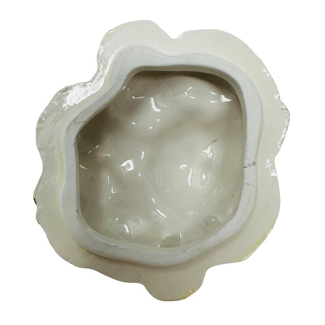 Green Vintage 1990s Italian Majolica Cauliflower Lidded Bowl by Vietri For Sale - Image 8 of 9