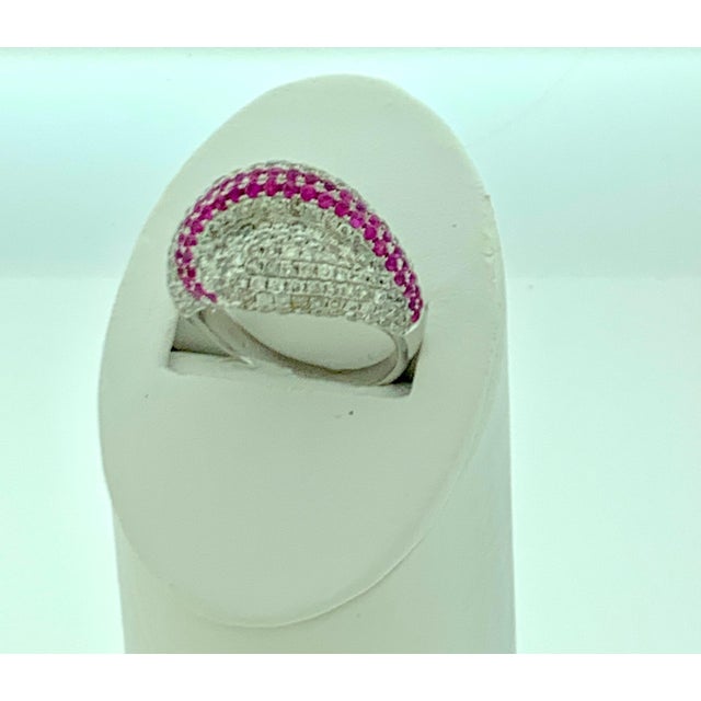 1 Carat Pink Sapphire and 4 Carat Diamond 18 Karat White Gold Ring, Estate For Sale - Image 18 of 18