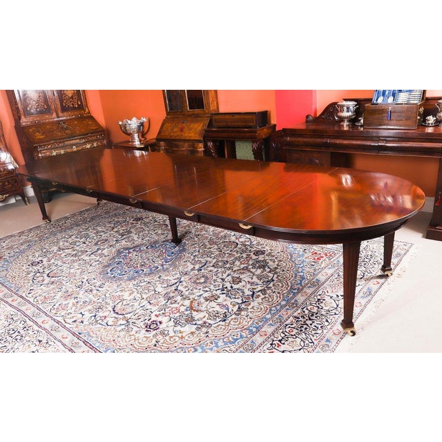 Antique Flame Mahogany Extending Dining Table and Chairs, 19th Century, Set of 15 For Sale - Image 4 of 18