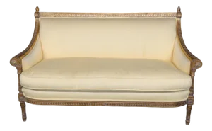 Vintage French Louis XVI Style Carved Gilt Settee C. 1960's