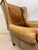 Wood Vintage Leather Hotel Wingback Lounge Armchair, 1980 For Sale - Image 7 of 18