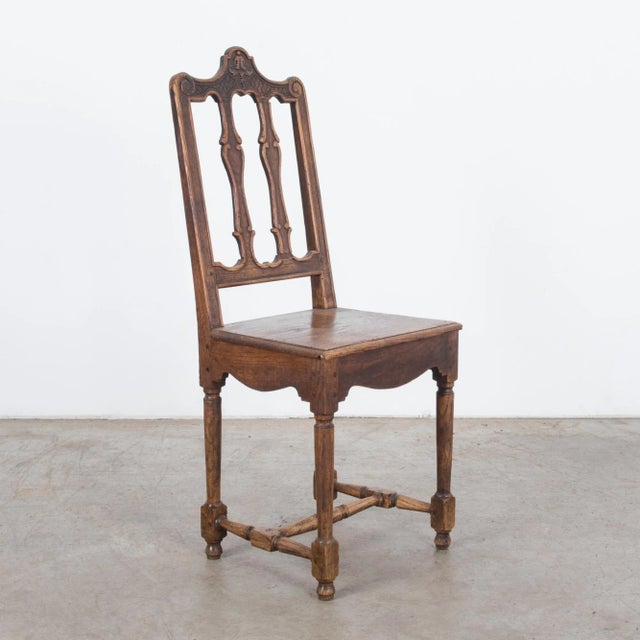 French Provincial Turn of the Century Belgian Carved Chair For Sale - Image 3 of 6