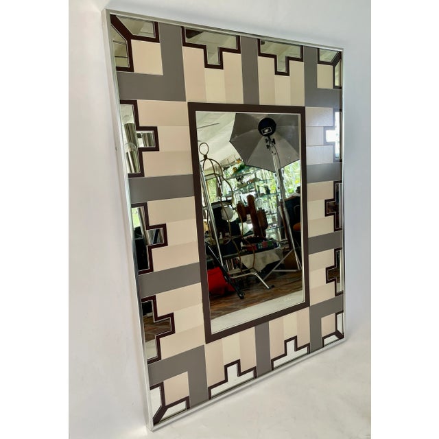 1970s Vintage Greg Copeland Op Art Wall Mirror For Sale - Image 5 of 12