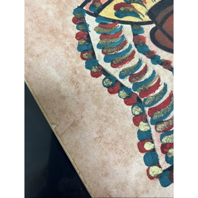 1960s Jose Maria De Servin Original Midcentury Mexican Folk Art Painting, Sombrero + Watermelon For Sale - Image 4 of 11