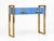 Italian Console Table in Blue Murano Glass and Brass from Justfurnituress SRL For Sale - Image 4 of 10