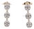 Champagne Diamond 3-Stone Journey Drop Earrings 10k Yellow Gold, Pair For Sale