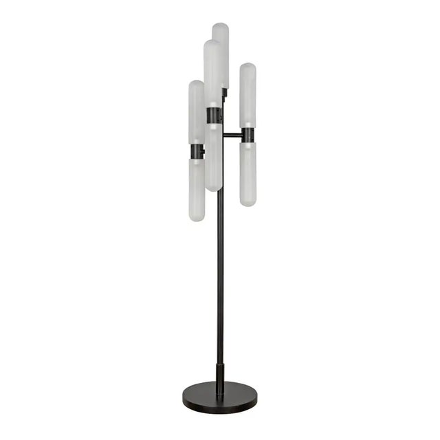 Mid-Century Modern NOIR Dominique Floor Lamp, Black Metal For Sale - Image 3 of 6