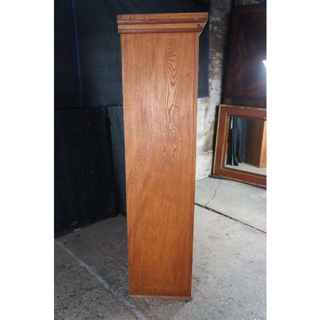 Antique Victorian Quartersawn Oak Wardrobe Armoire Closet Cabinet 74" For Sale - Image 11 of 14