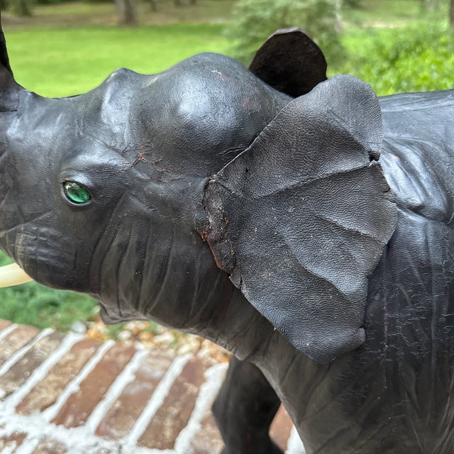 Leather Covered Elephant For Sale - Image 6 of 9