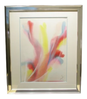 1970s Abstract Watercolor Painting by Dom Mingolla, Framed