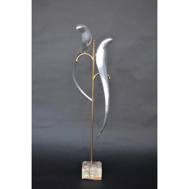 Curtis Jere Metal Sculpture of Two Parrots For Sale - Image 4 of 5