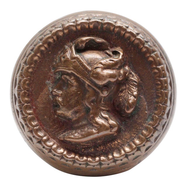 Knight With Plumed Helmet Figural Doorknob by Russell & Erwin For Sale