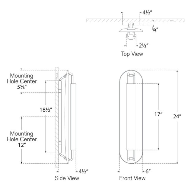 Ebony Kelly Wearstler for Visual Comfort Signature Teline 24" Oval Sconce in Matte Black For Sale - Image 8 of 9