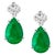 GIA Certified 11 Ct Pear Cut COLOMBIAN Emerald & 1 Ct Each Diamond Drop Earrings For Sale - Image 15 of 18