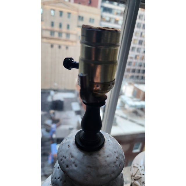 Ceramic Pair of 1960s Ceramic Lamps on Stands in the Style of Bitossi For Sale - Image 7 of 11