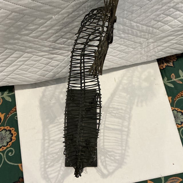 Late 20th Century Large Metal Lion Art Sculpture Wire Sculpture Curtis Jere Style Brutalist Design For Sale - Image 5 of 9