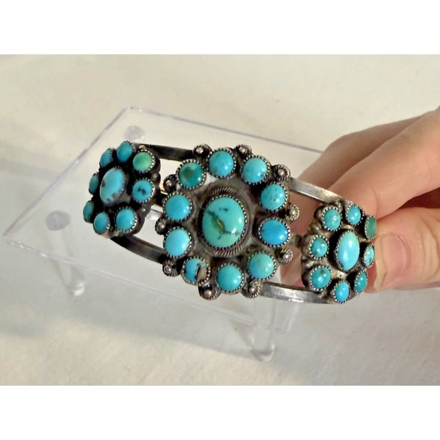 1930s 1930s Zuni Turquoise and Silver Bracelet Set For Sale - Image 5 of 15