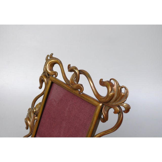 Art Nouveau Style Handmade Floral Picture Frame in Brass, Germany, 1890s For Sale - Image 12 of 18