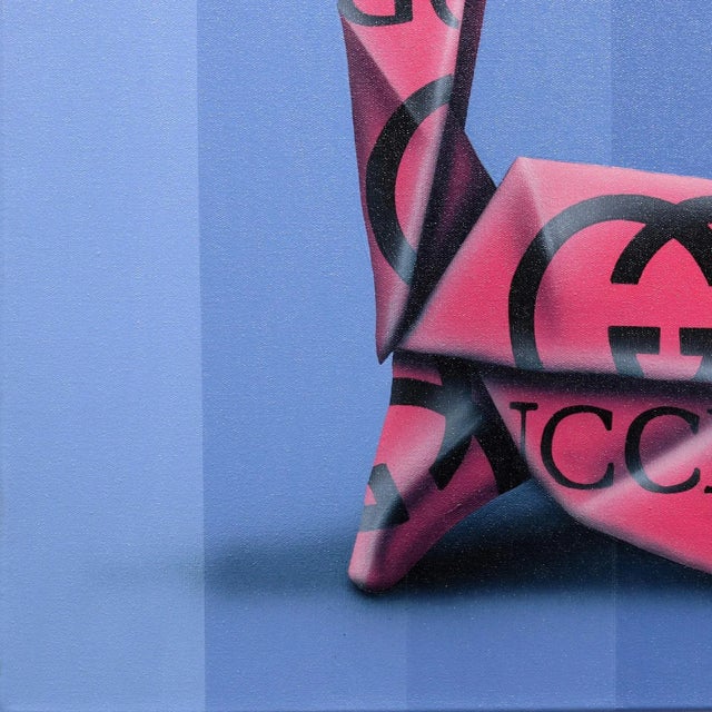 "Honor and Gucci" Contemporary Original Pop Art Acrylic Painting by Emilio Rama For Sale - Image 4 of 9