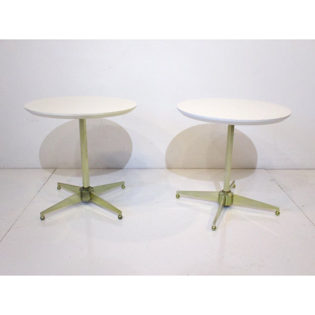 American of Martinsville Brass Based Tulip Styled Side Tables For Sale - Image 10 of 11