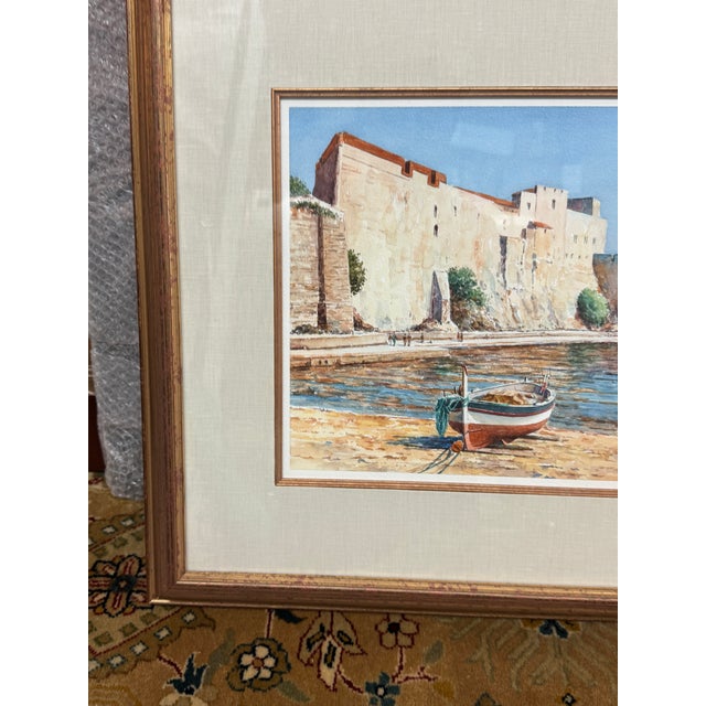 Paint Gilles Grimoin Original Watercolor, Framed For Sale - Image 7 of 12