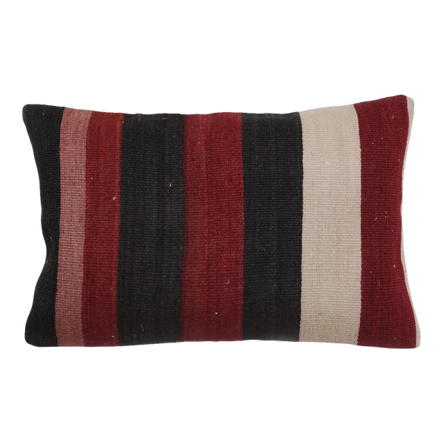 Red & Black Kilim Pillow For Sale