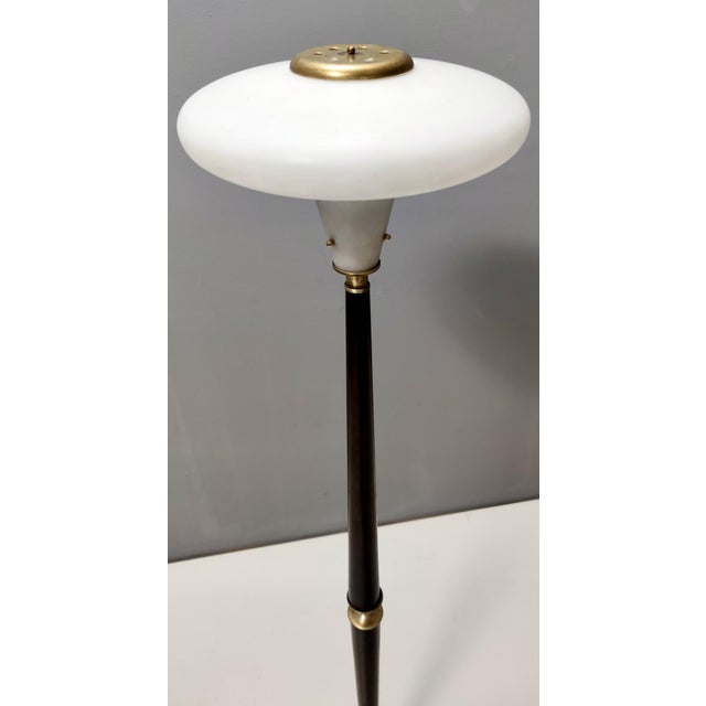 Vintage Italian Wood and Brass Floor Lamp, 1950s For Sale - Image 6 of 14