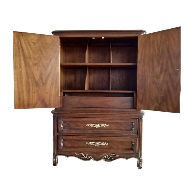 Drexel Drexel French Provincial Cabernet Collection Tall Chest Dresser Armoire For Sale - Image 4 of 6