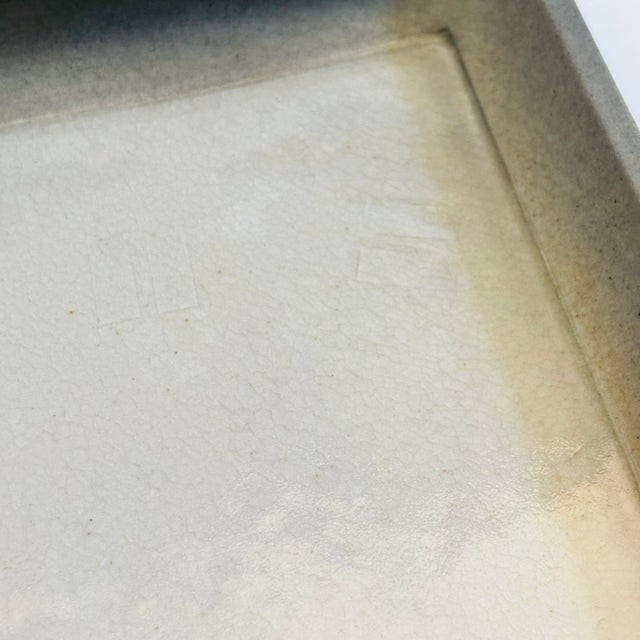 Gray Kazuo Takiguchi Pottery Square Plate For Sale - Image 8 of 10