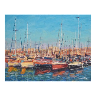 Original Oil Painting of Sailboat For Sale