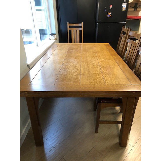 1990s Mission Stickley Draw Top Dining Table Chairish