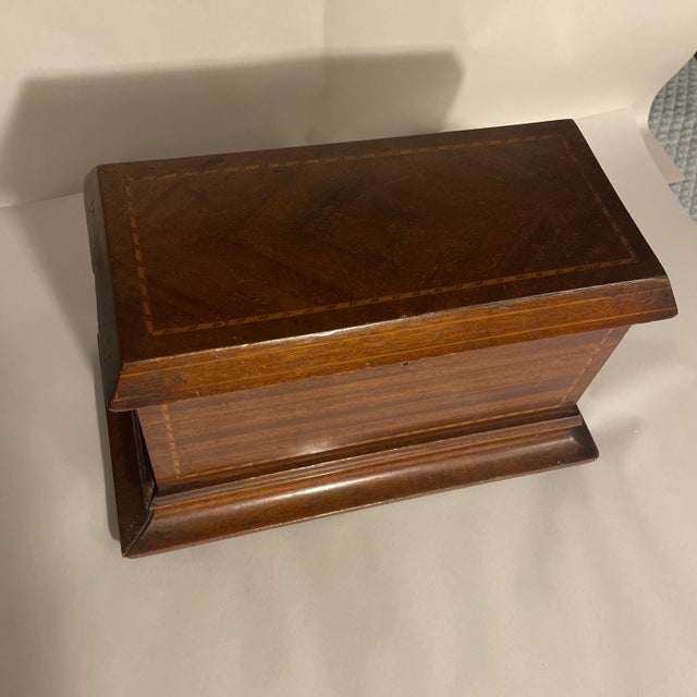 Antique English Inlaid Mahogany Box For Sale - Image 4 of 10