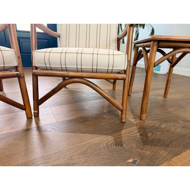 Tan Vintage Vogue Raton Sofa Set With Chairs and Side Tables – Excellent Condition For Sale - Image 8 of 14