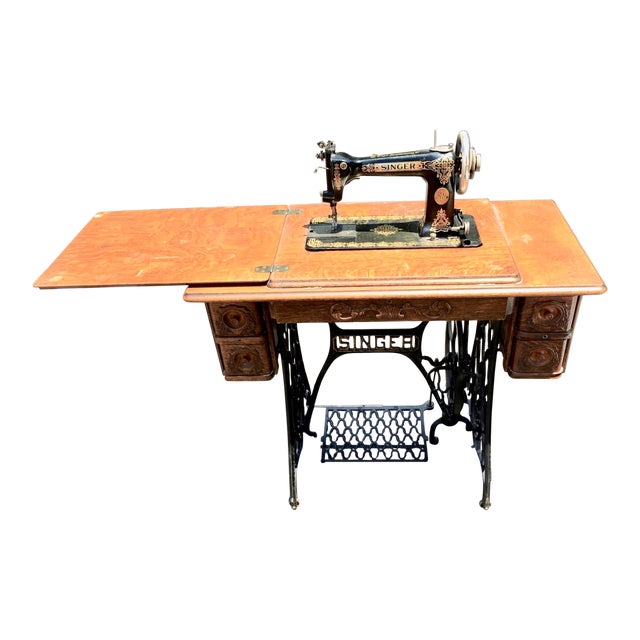 1909 Victorian Era Working Singer Sewing Machine Table Chairish