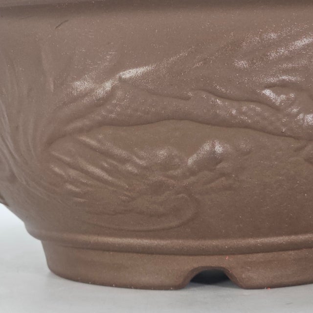 Japanese Tokoname Style Dragon Relief Bonsai Pot 13.5" For Sale - Image 11 of 11