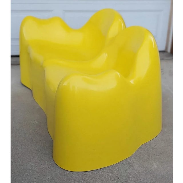 1960s Mid Century Modern Wendell Castle Molar Yellow Fiberglass Organic Sofa For Sale - Image 12 of 12