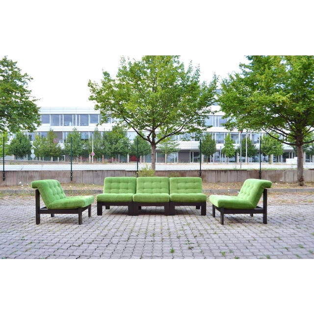 Vintage Modular Limegreen Mohair Sofa, 1980s, Set of 5 For Sale - Image 4 of 18