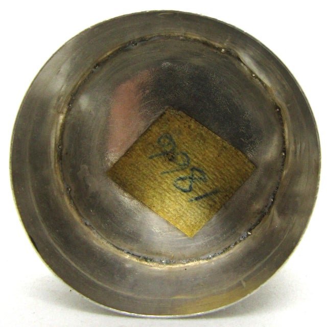Mid 19th Century Mid 19th Century Antique Engraved Sterling Silver Round Pill Box For Sale - Image 5 of 6