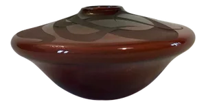 1950s Vintage Art Glass Bulbous Vase