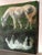 Vintage Hand Painted Oil on Canvas of A Horse In The Style of Katie Jo. Portrait of a white horse gracing and reflection...