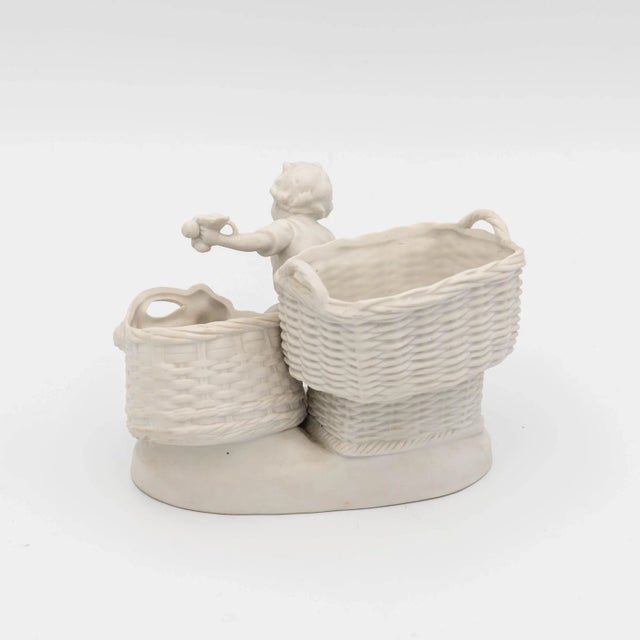 Early 20th Century Early 20th Century Parian Figural Group With Baskets For Sale - Image 5 of 7
