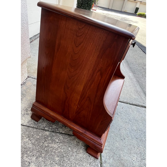 Traditional Solid Cherry Bedroom Side Table 1950s For Sale - Image 3 of 11
