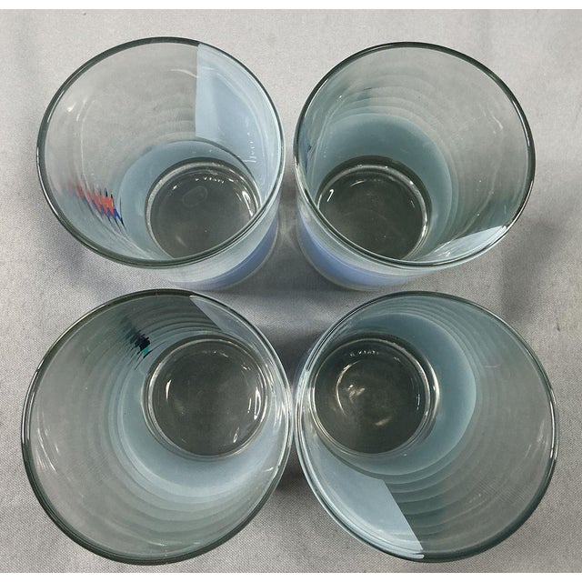Blue Vintage Italian Alpine Skier Highball Cocktail Glasses — Set of 4 For Sale - Image 8 of 14