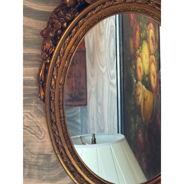 1950s 1950s Louis XV Style Oval Mirror For Sale - Image 5 of 6